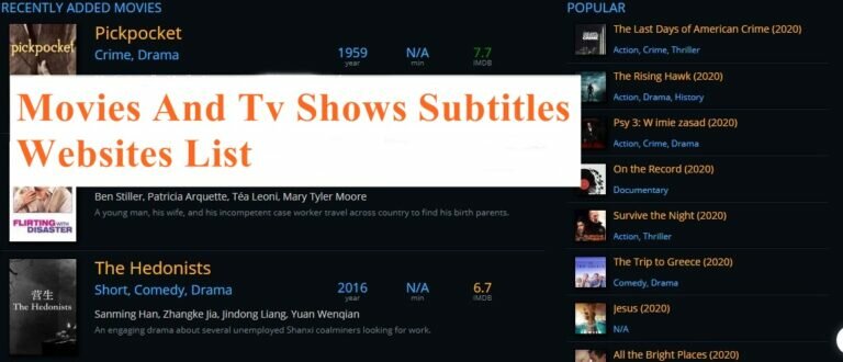 Best Websites To Download Movies And Tv Series Subtitles For Free