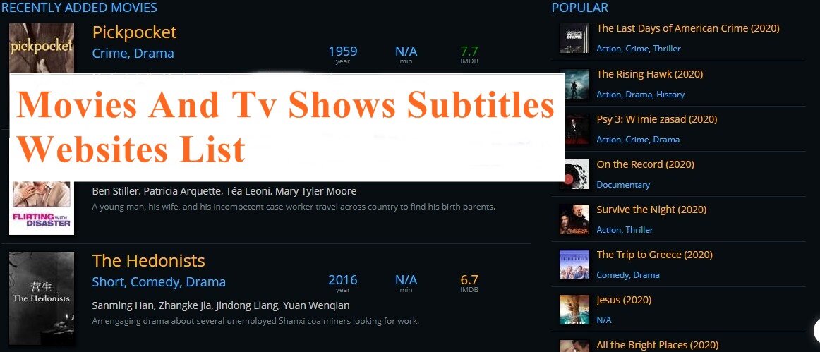 Download Movies Subtitles Website